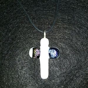 Dychroic glass pendant necklace